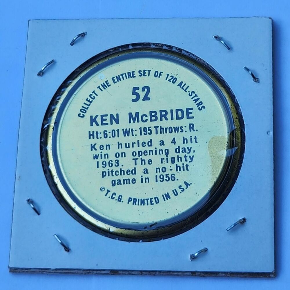 1963 Ken McBride Angels baseball card....